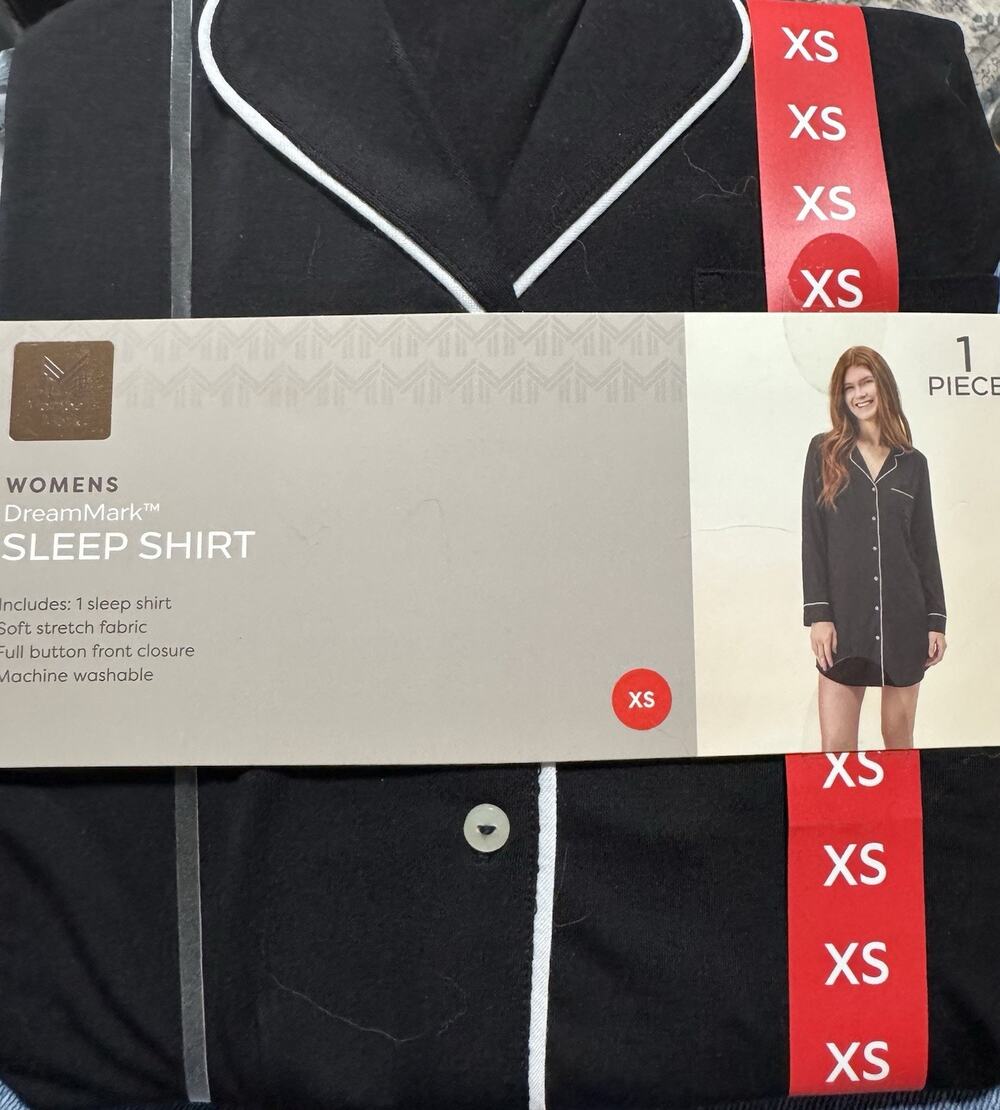 Member's Mark Women's Notch Collar Sleep Shirt by DreamMark Size XS